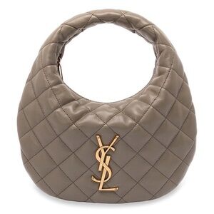 SAINT LAURENT Icare Quilted Leather Hobo Handbag Icarino